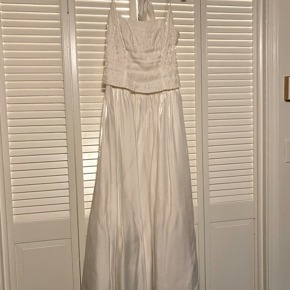 Y2K white prom dress, size 7-8